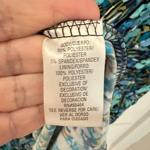 STUDIO 1 8 colorful blue speckled Y2K 90's midi stretch woman poly spandex dress - Picture 7 of 12